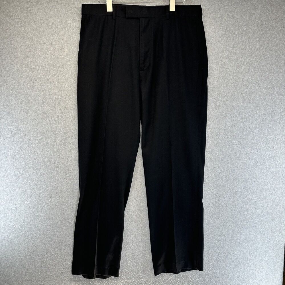 Perry Ellis Mens Dress Pants Size 34/30 Black Straight Leg with Pockets